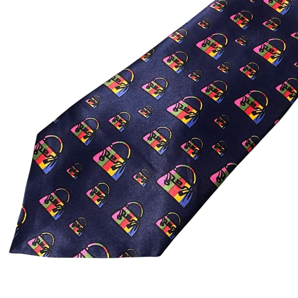 Jc‎ de Castelbajac Birkin Bag Silk Tie Navy